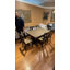  Clellie Solid Wood Rectangle Double Pedestal Dining Table in Grey With Gear Driven 18" Takeout Leaf (seats 4-6 people)-1292978566