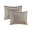 Ensemble d'édredon 7 pièces charmeuse en polyester taupe grand-119181246