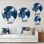 Art liquide bleu sur fond blanc et noir - art moderne en cercle métallique-68850198