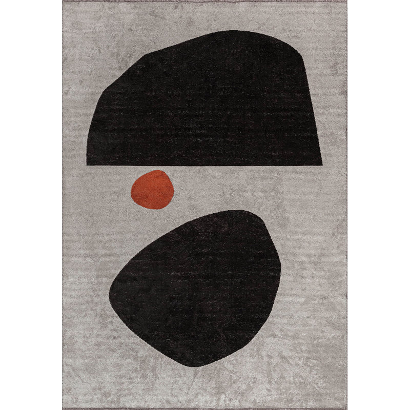 Daveed Abstract Hand Loom Indoor / Outdoor Area Rug, Rectangle 6'6" x 8'2"