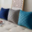 Ensemble de 2 coussins décoratifs sarcelle à motif de losanges carrés taille complète 18 po x 18 po-128394012-128394015