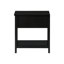 Table d'appoint à 2 niveaux, placage noir, tiroir de rangement, placage de chambre à coucher et de salon