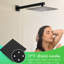 Douche de salle de bain avec pomme de pluie de 10 pouces et robinet mural à main, robinet haut, système de douche 2 en 1 classique de style contemporain noir mat, têtes carrées complètes, idéale pour