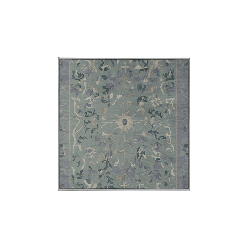 Tapis gris soyeux et moelleux, Carré 3 pi