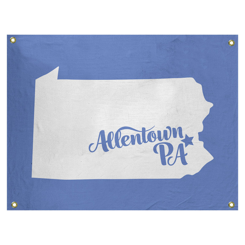 Tapisserie murale allentown pennsylvanie, H 26 po x l 36 po, Bleu