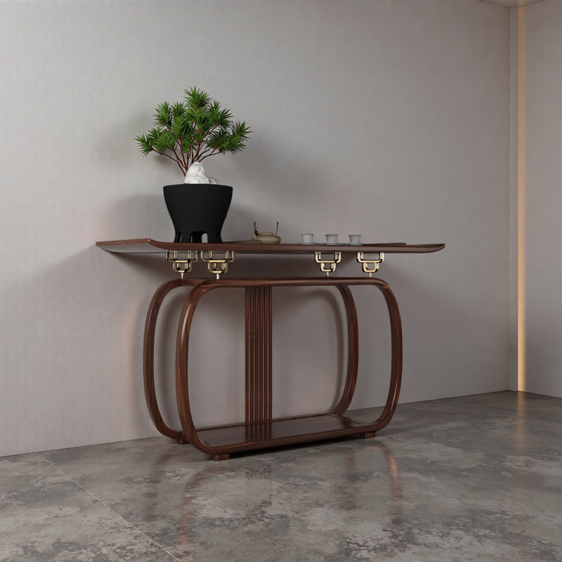 Console en bois de frêne, H 35,43 po x l 63 po x P 15,75 po