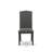 3 Piece Dining Room Set Contains a Round Kitchen Dining Table with Pedestal and 2 Dark Gotham Linen Fabric Upholstered Chairs, Black-610582218-610582213-543071566