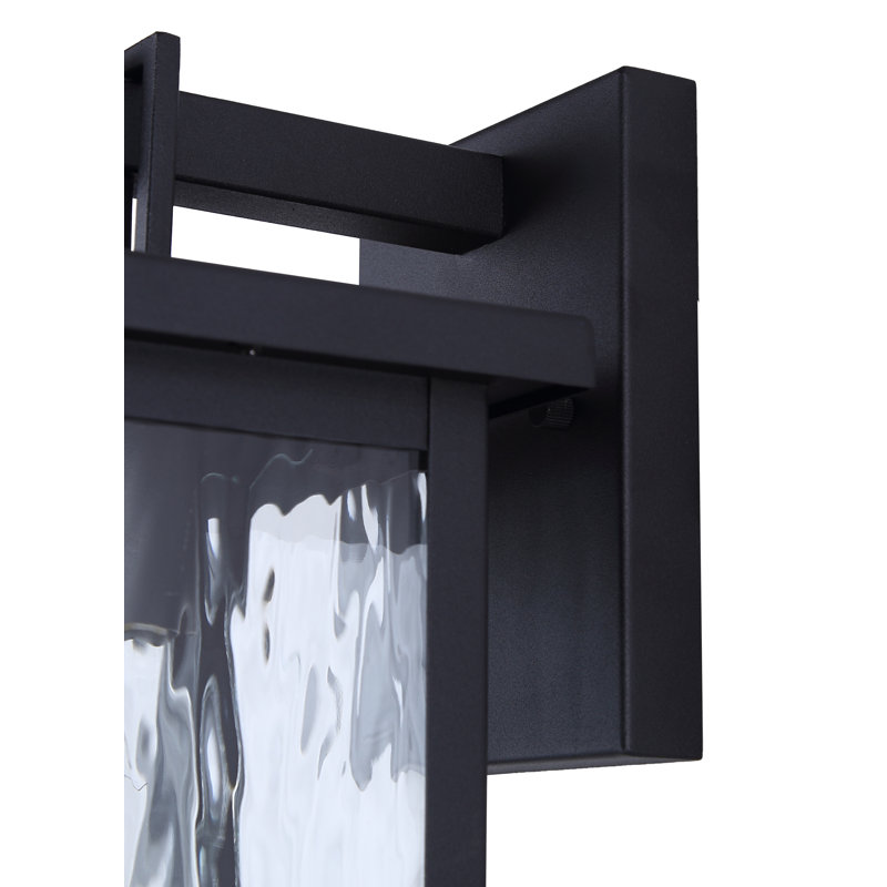 Shana Black Outdoor Wall Lantern, 12" H x 6" W x 7.5" D