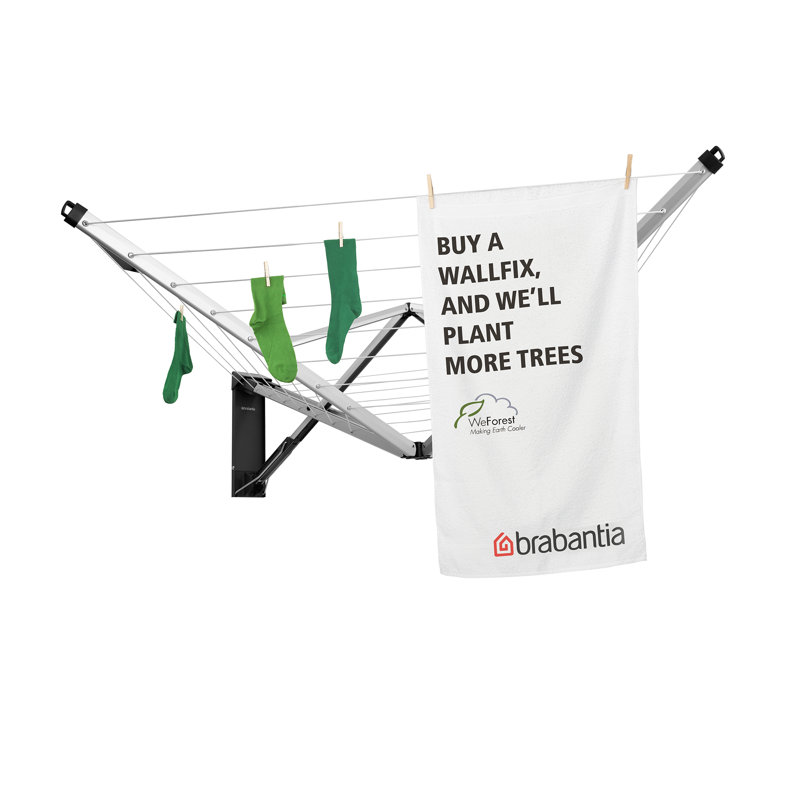 Brabantia Wallfix Wall Mounted Clothes Line with Protective Storage Box