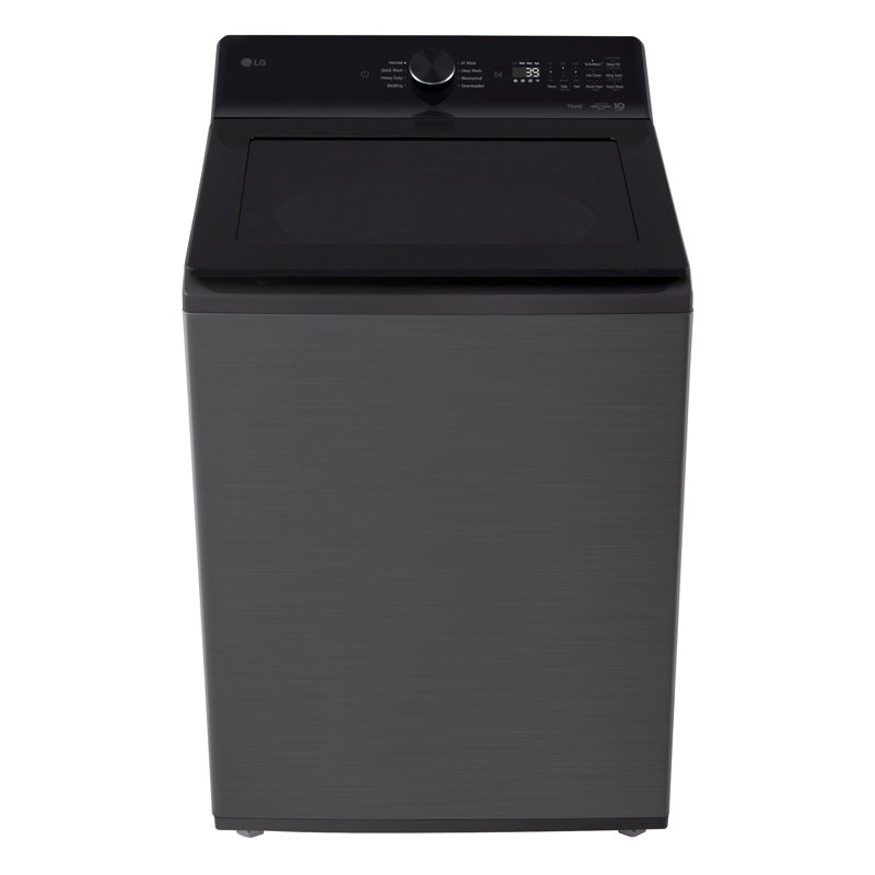 LG Mega Capacity Smart Top Load Washer with Impeller, EasyUnload & AI Sensing, 5.0 cu. ft., Black