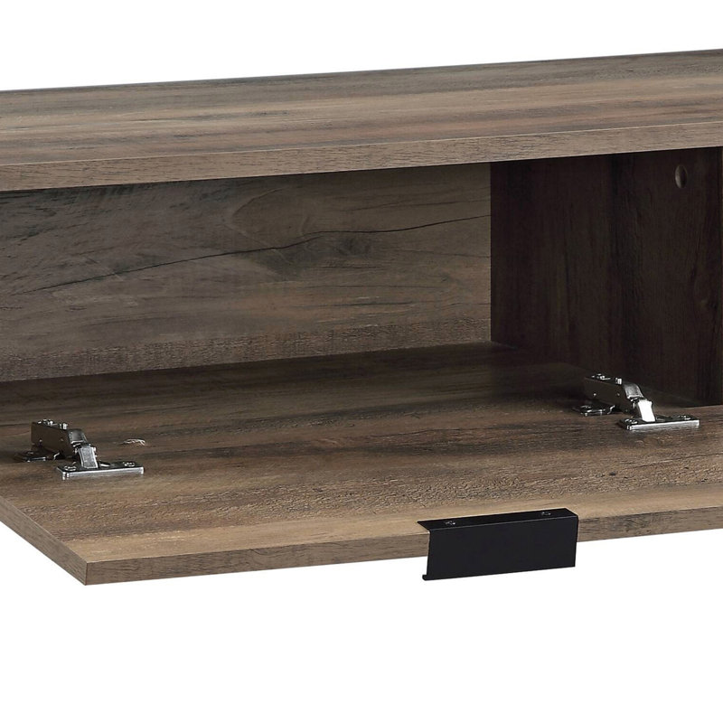 Rustic Oak And Black Writing Desk With Drawer And Shelf(Desk)