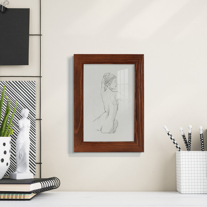 «Geltrude femelle dos croquis II», reproduction sur papier, H 9 po x l 7 po x P 1 po, Châtaigne
