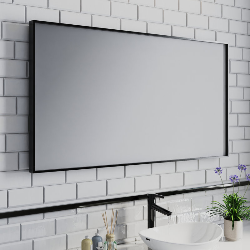Miroir mural Earsell, 30 po x 55 po, Noir