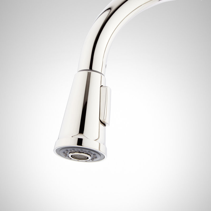 Greyfield 1.8 GPM Single Hole Pull Down Kitchen Faucet, Polished Nickel