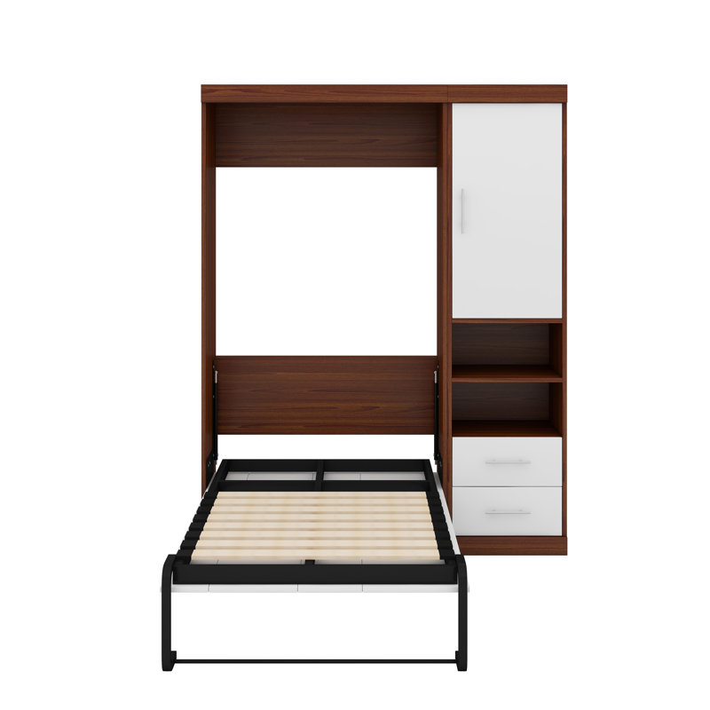 Lit escamotable simple avec armoire murale, Simple