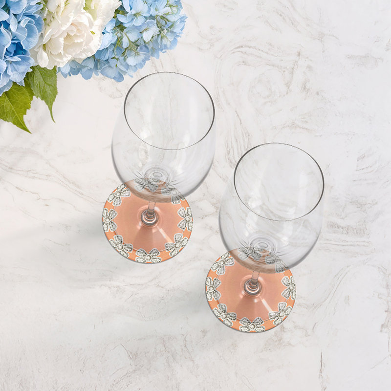 Sous-verres ronds en cuir Pearl, Pêche