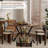 42" Brown Round Farmhouse Dining Table for 4 with Storage & Metal Legs - Space Saving Kitchen & Dining-1729624728
