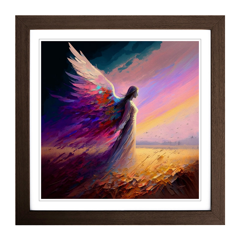 Single Picture Frame Print on Wood, Walnut