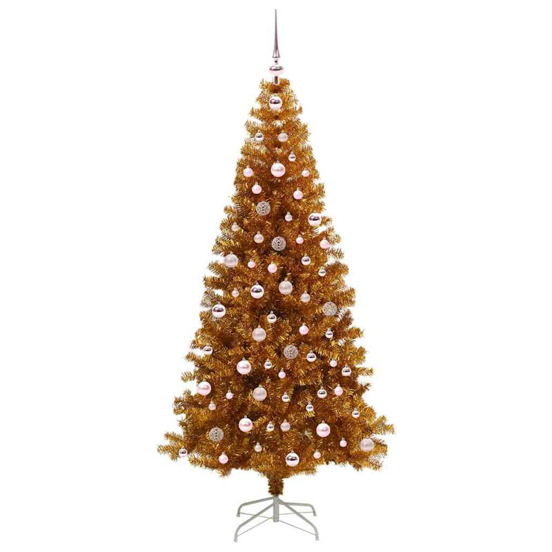 vidaXL Christmas Tree with 150 LEDs with Stand Gold PET, 7.87 ft