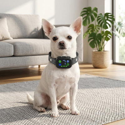 Smart Bark Collar for Large Medium Small Dogs, Rechargeable Anti-Bark Device with 7 Adjustable Sensitivity, Compact, Indoor/Outdoor