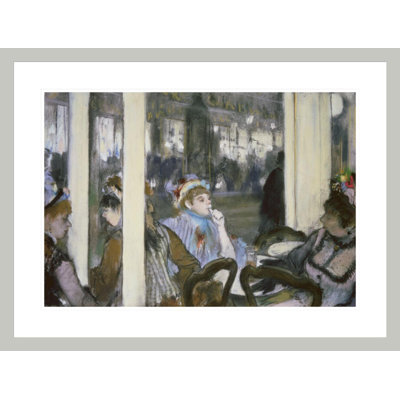 «Women on a Cafe Terrace» par Edgar Degas, impression giclée encadrée