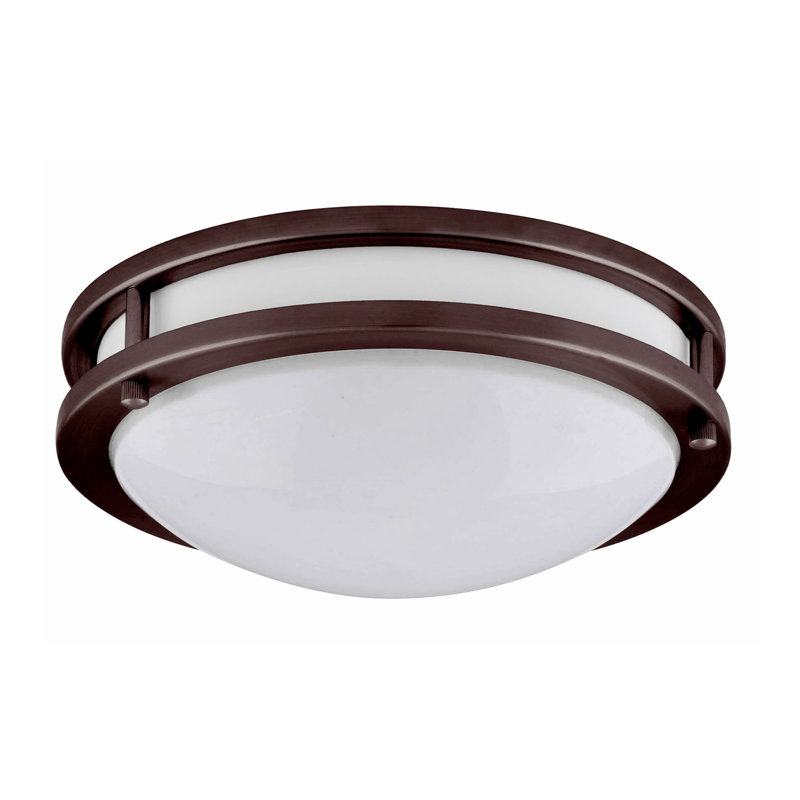 Hackman Acrylic LED Flush Mount, 3.8" H x 10" W, Bronze