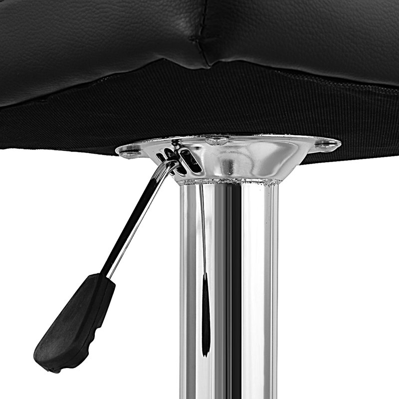 Watanabe Swivel Upholstered Adjustable Height Counter Stool with Metal Frame, Black