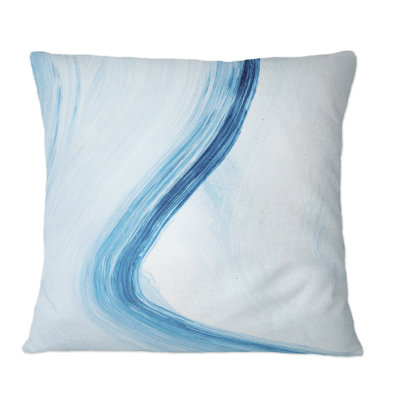 Art à encre liquide dans des tons de bleu clair IV - Coussin décoratif moderne