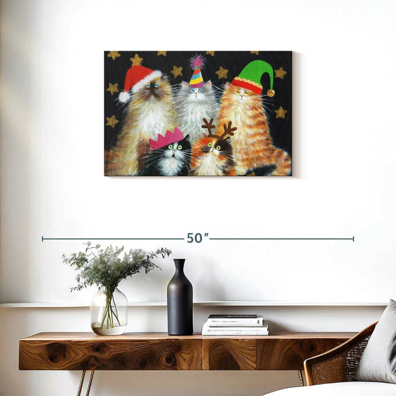 Christmas Cats, 20" H x 30" W