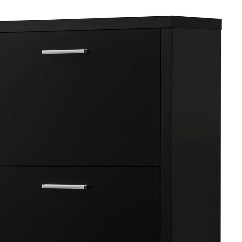 3-drawer Engineered Wood Shoe Cabinet Black