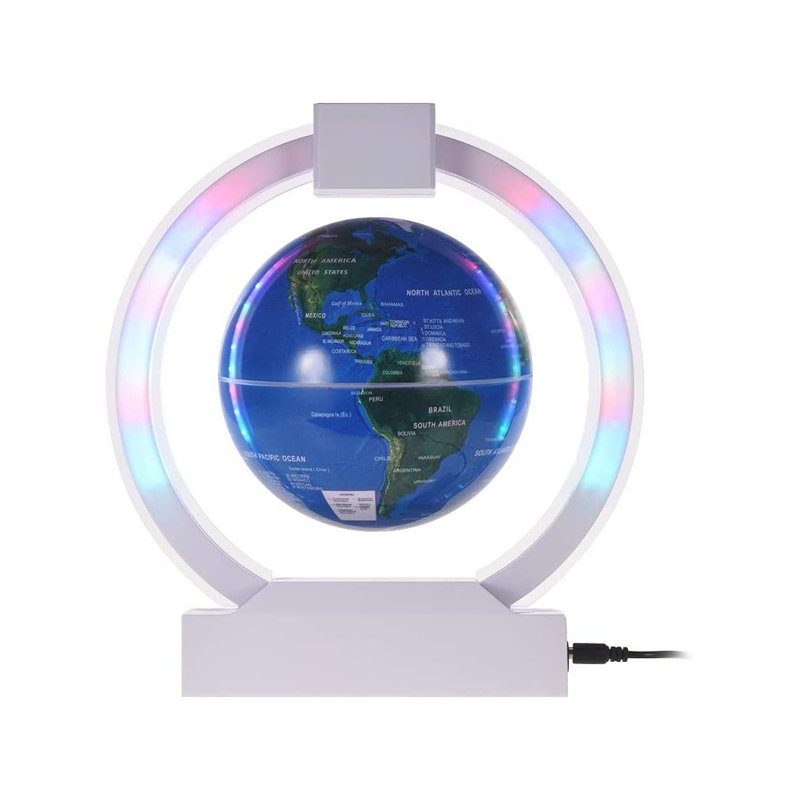 Globe flottant à lévitation magnétique 6 pouces NOIR, Bleu