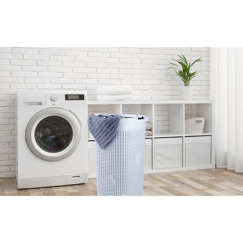 Plastic Laundry Hamper with Handles, White Incorrect