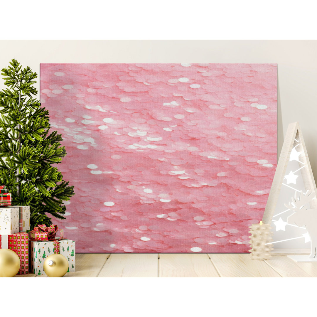 Pink Sequins Canvas Wall Art, Shimmering Texture Print, Gallery Wrapped Canvas, Modern Wall Decor, Ready to Hang, Girly Room Decor