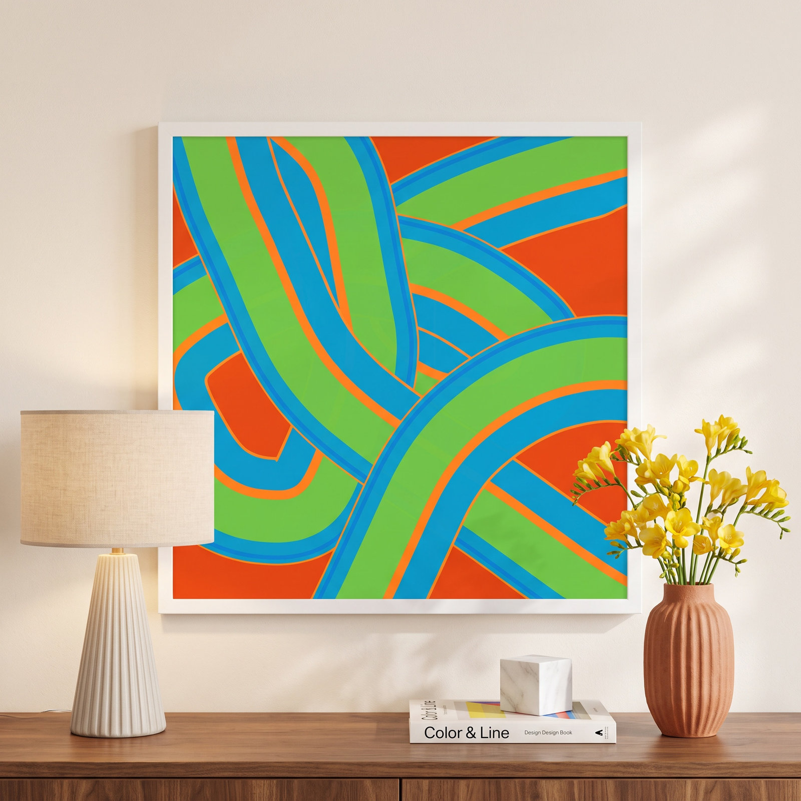 Twist Series I "Twisted Love" Print, 24" H x 24" W x 1.25" D, White