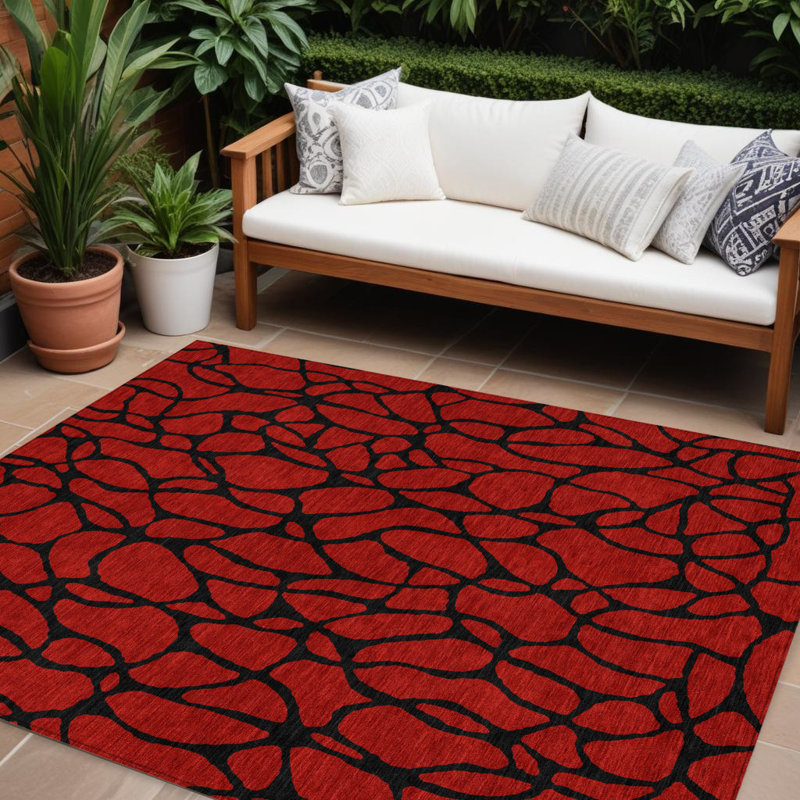 Tapis intérieur / extérieur lavable géométrique 8 pi x 10 pi HomeRoots
