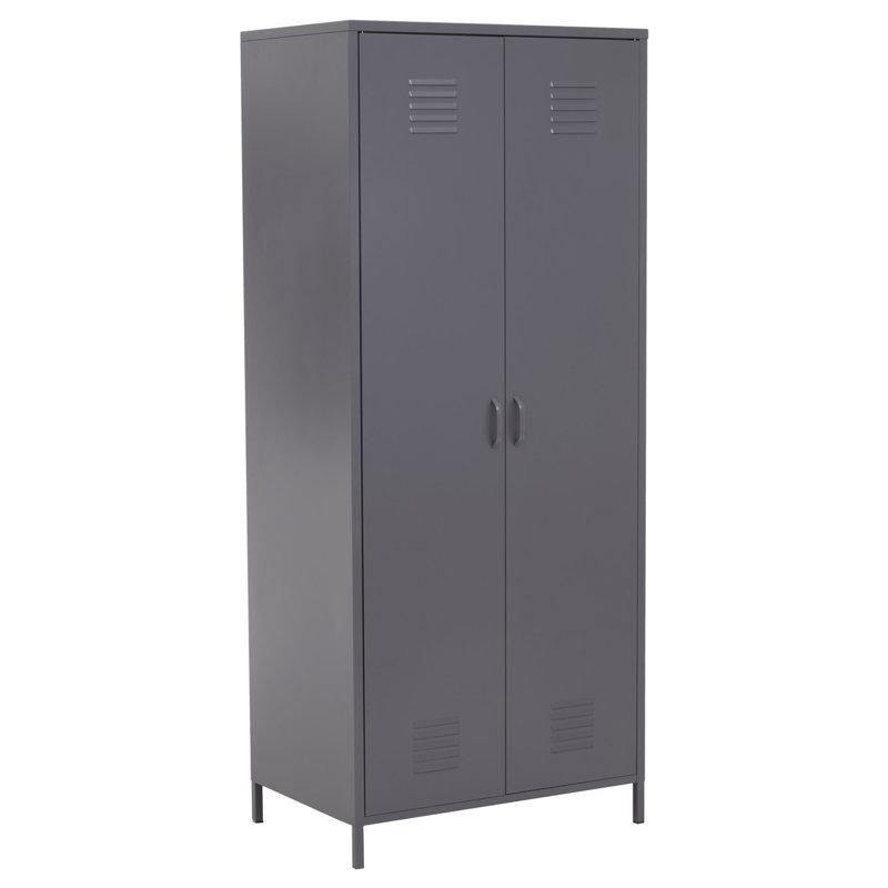 Abdul-Raheem 2 Door Steel Wardrobe, Grey