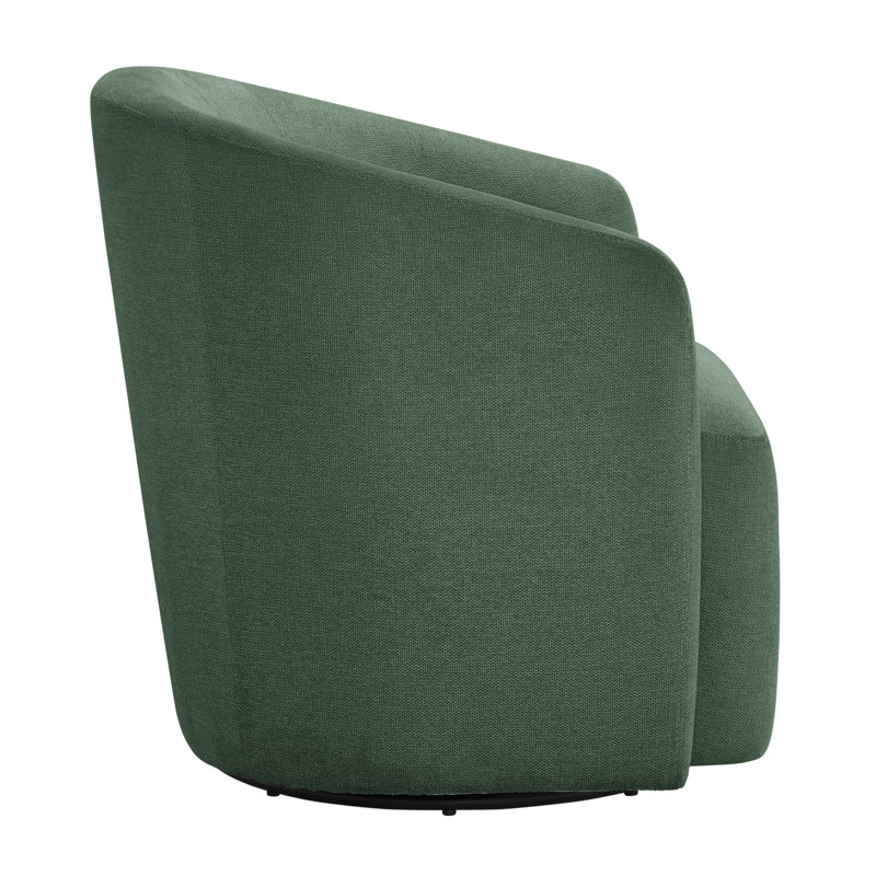 Arlo Swivel Barrel Chair, Green Polyester Blend