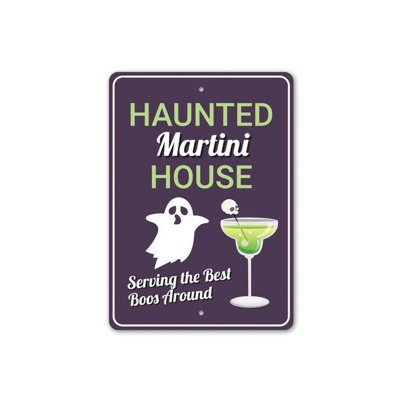 Plaque de maison hantée Martini, H 18 po x l 12 po x P 0,06 po