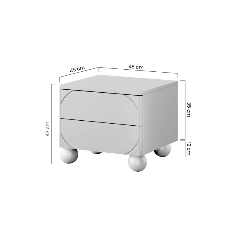 Gahagan 45cm W Manufactured Wood Bedside Table, Cashmere