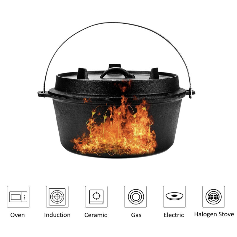 Cocotte en fonte ronde antiadhésive Cuisiland, 6 pintes