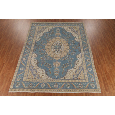 Tapis traditionnel bleu clair clair 10 x 13