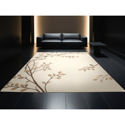 Tapis abstrait moderne et contemporain lavable à la machine Karlov Thanksgiving - beige
