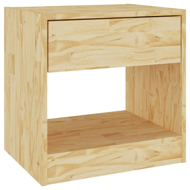 Giggetts 40cm W Solid Wood Bedside Table, Oak, 1