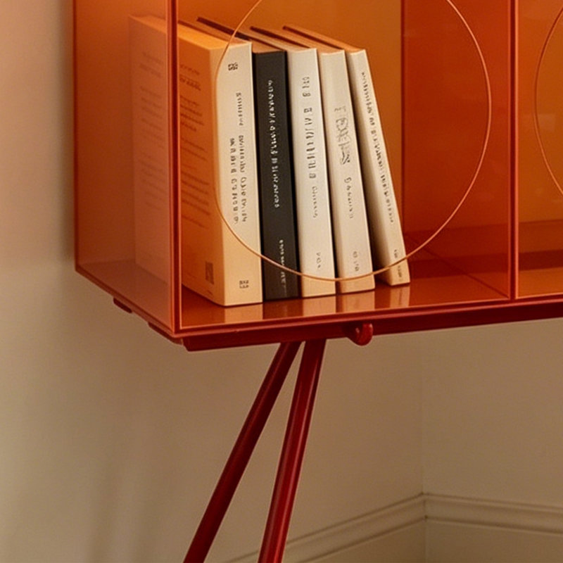 Bibliothèque multifonctionnelle en acrylique, Orange