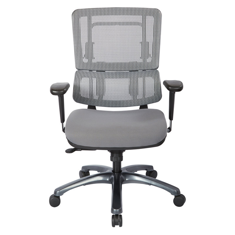 Ergonomic Executive Swivel Chair with Grey Mesh and Titanium Base