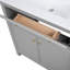 Meuble-lavabo gris avec lavabo en céramique - Design contemporain, fabrication en bois massif, options de rangement pratiques, style moderne de 30 po, ton, construction, grand