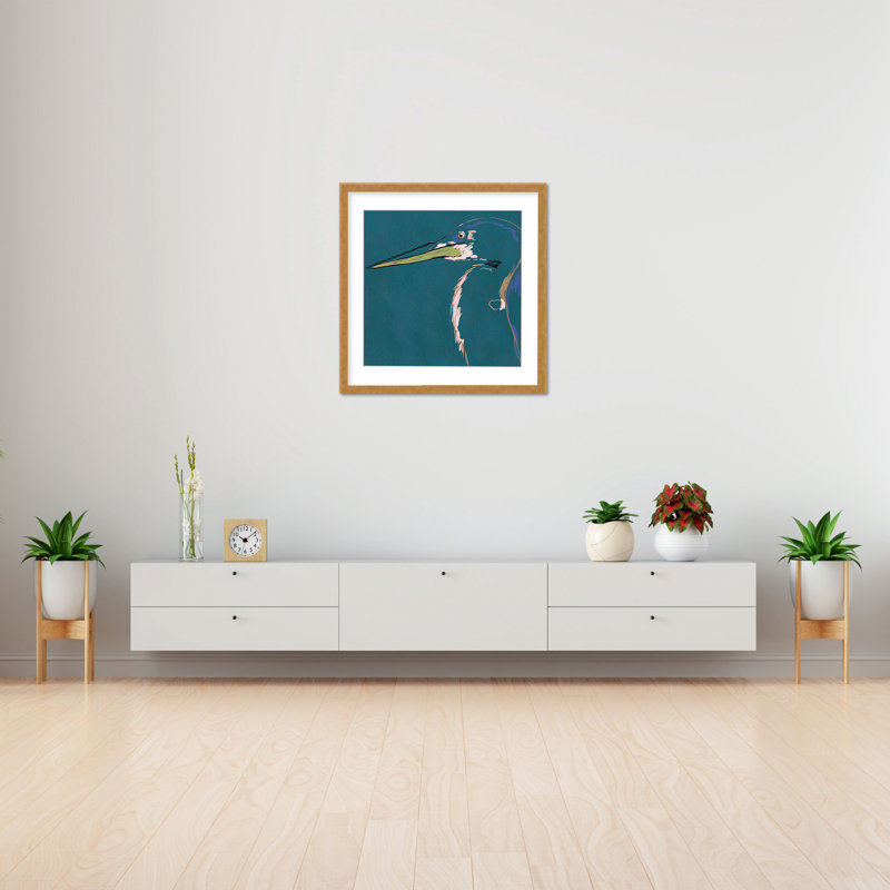 Nature Inspired Blue Heron Portrait, 36" H x 36" W, Wrapped Canvas, Does Not Apply