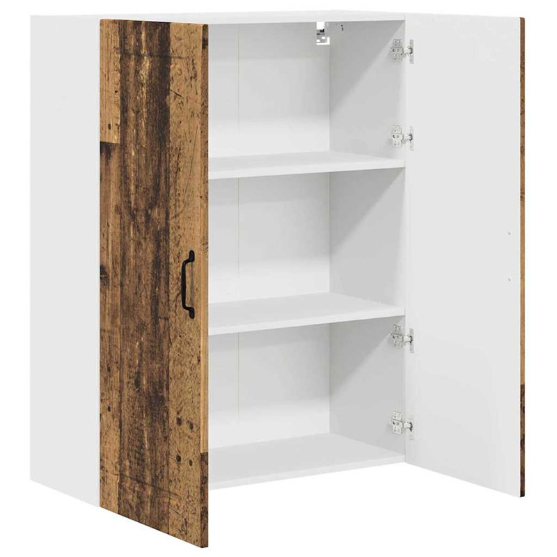 Vidaxl Kitchen Wall Cabinet High Gloss White 60 X 31 X 100 Cm, 100cm H x 80cm W x 31cm D, Old Wood