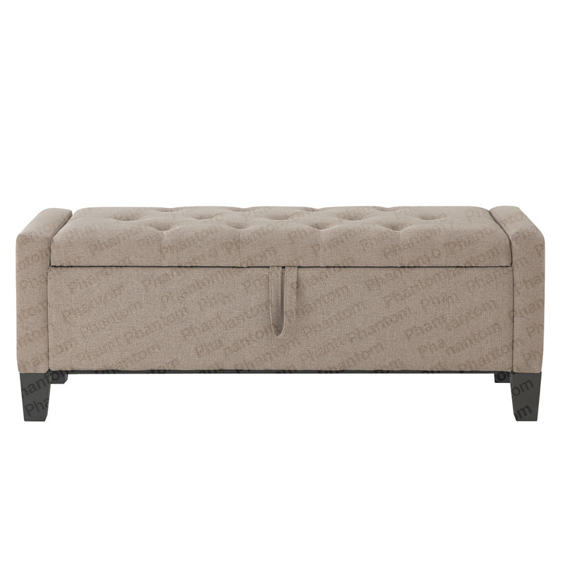 Ottoman With Storage, Storage Ottoman Bench With Safety Hinge 350 Lbs Weight, Upholstered Entryway Bench With Seating For Bedroom, Living Room - LINEN