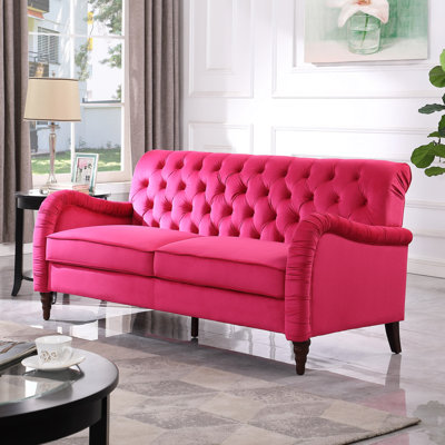 Alfie-Lee 72'' Tufted Pleated Round Arm Sofa